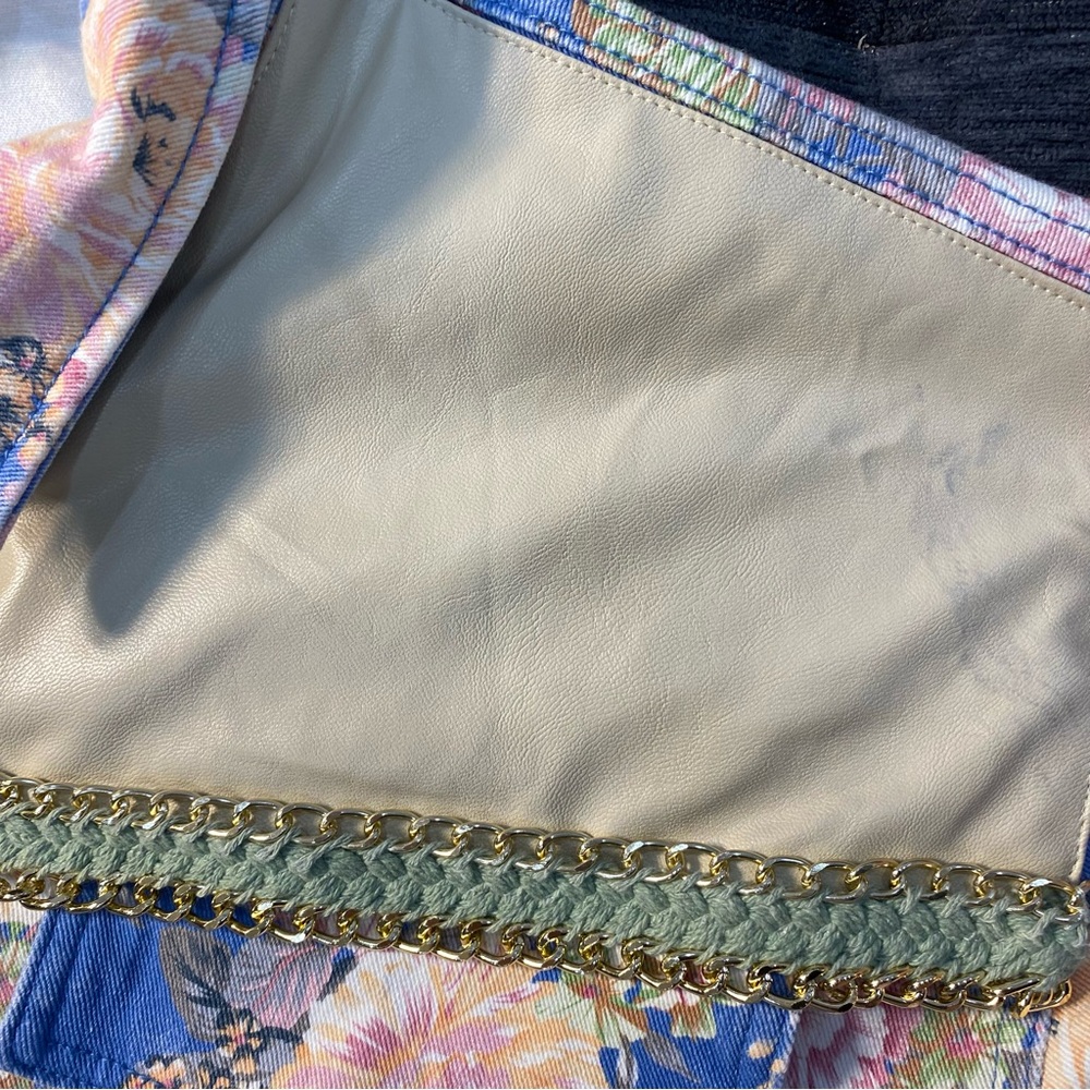 Endless Rose Blue and Tan Floral Jean Jacket - Picture 7 of 16
